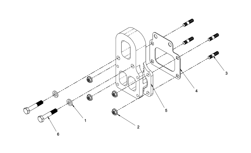 Engine Group - Exhaust Adapter Diagram and Parts List for 080087-00  Briggs and Stratton Generator